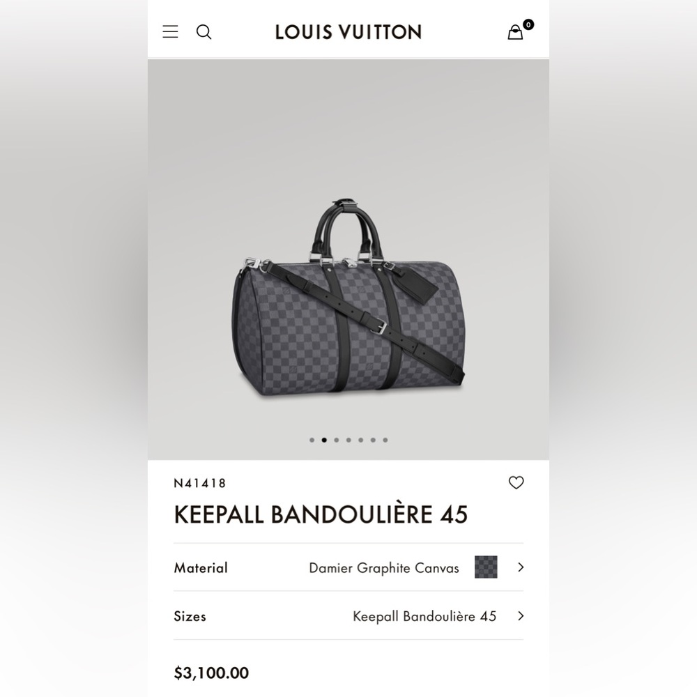 Damier Graphite Keepall Bandouliere 45
